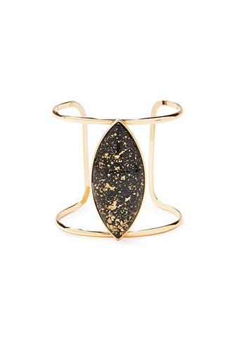 Forever21 Faux Stone Cutout Cuff (gold/black)