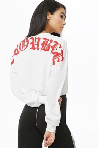 Forever21 Trouble Cropped Sweatshirt