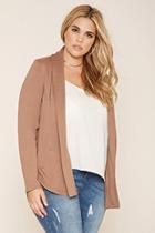 Forever21 Plus Women's  Cocoa Plus Size Open-front Cardigan