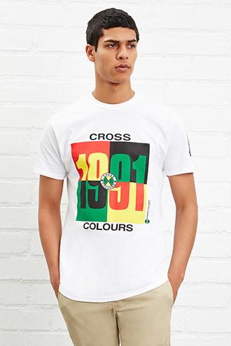 21 Men Men's  White Cross Colours 1991 Graphic Tee
