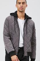 Forever21 Hooded Quilted Bomber Jacket