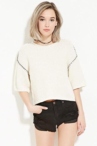 Forever21 Women's  Topstitched Sweater