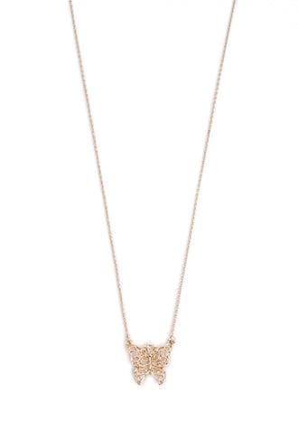 Forever21 Filigree Butterfly Pendant Necklace