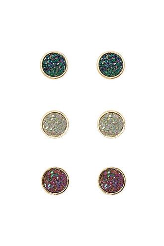 Forever21 Faux Druzy Stone Stud Set