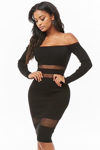 Forever21 Mesh-insert Bodycon Dress