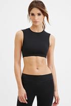 Forever21 Active Mesh-paneled Crop Top