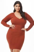 Forever21 Plus Size Ribbed V-neck Bodycon Dress