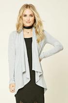 Forever21 Women's  Heather Grey Heathered Open-front Cardigan