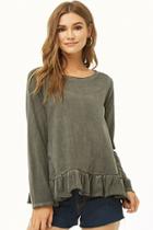 Forever21 Ruffled Mineral Wash Top
