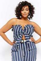 Forever21 Plus Size Striped Tie-front Tube Top
