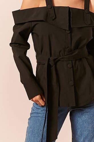 Forever21 Open-shoulder Foldover Top