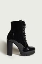 Forever21 Faux Patent Platform Boots