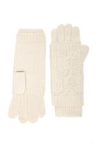 Forever21 Women's  Beige Cable-knit Gloves