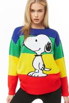 Forever21 Snoopy Graphic Rainbow Sweater