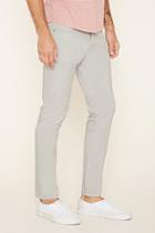 21 Men Men's  Grey Cotton-blend Slim Fit Pants