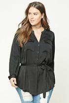 Forever21 Plus Size Textured Satin Shirt