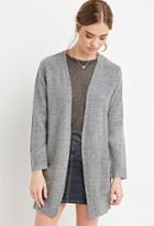 Forever21 Women's  Fuzzy Open-front Cardigan (grey)
