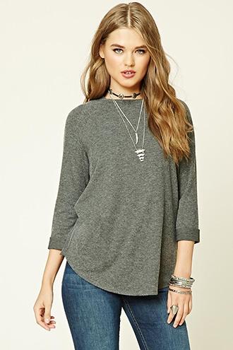 Forever21 Women's  Boxy Fleece Knit Top
