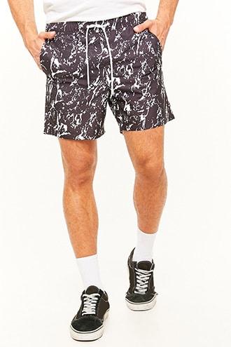 Forever21 Marble Print Swim Trunks