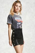 Forever21 Faux Leather Buttoned Skirt