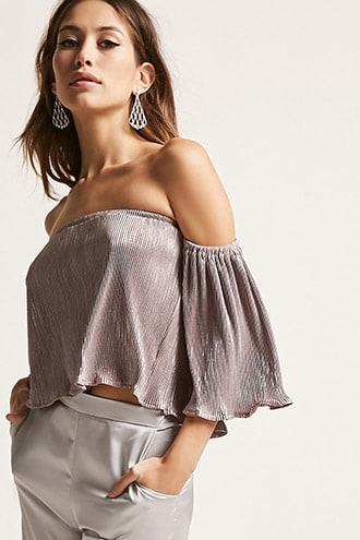 Forever21 Twelve Metallic Crop Top