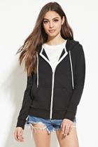 Forever21 Plus Women's  Black Classic Zip-up Hoodie