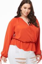 Forever21 Plus Size Crepe Peasant Top