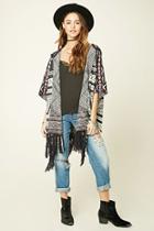 Forever21 Women's  Fringed Geo-patterned Poncho