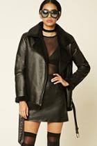 Forever21 Women's  Bonded Faux Suede Moto Jacket