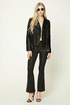 Forever21 Women's  Black Stretch-knit Flared Pants