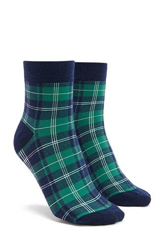 Forever21 Plaid Crew Socks