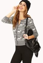 Forever21 Reindeer 3/4 Sleeve Cardigan