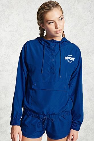 Forever21 Active Hooded Graphic Anorak
