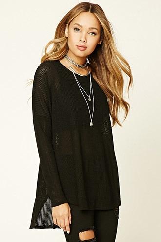 Forever21 Women's  Boxy Seed-knit Sweater