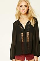 Love21 Women's  Lace Panel Top