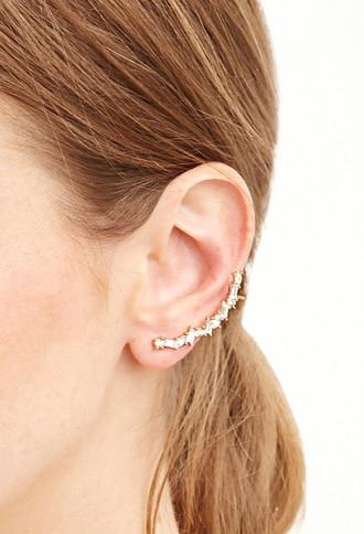 Forever21 Rhinestone Ear Cuff (gold/clear)