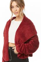 Forever21 Hooded Faux Fur Open-front Jacket