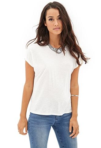 Forever21 Knit & Woven Batwing Tee