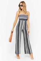 Forever21 Strapless Striped Jumpsuit