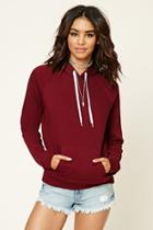 Forever21 Women's  Burgundy Fleece Hoodie