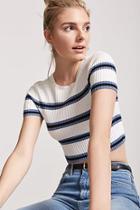 Forever21 Ribbed Striped Crop Top