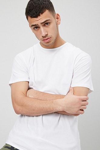 Forever21 Slub Knit Curved High-low Tee