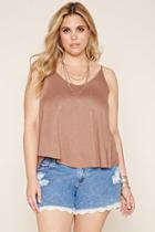 Forever21 Plus Women's  Cocoa Plus Size V-back Cami