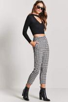 Forever21 Gingham High-waisted Ankle Pants