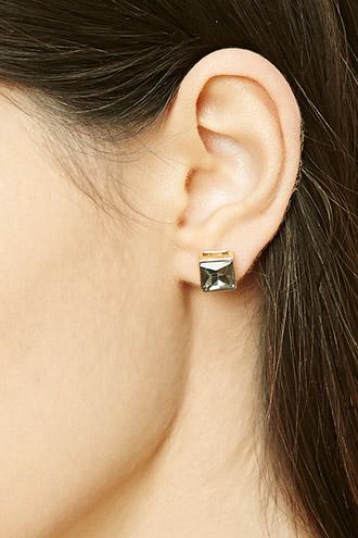 Forever21 Gold & Black Faux Gem Studs