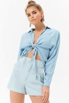 Forever21 Chambray Tie-front Shirt