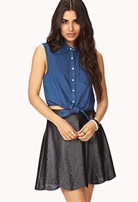 Forever21 Perforated A-line Skirt