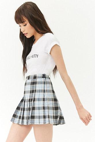 Forever21 Plaid Knife Pleat Skirt
