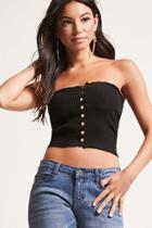 Forever21 Ribbed Snap-button Tube Top