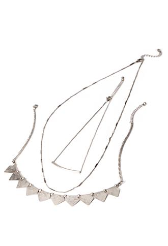 Forever21 Banner Pendant Necklace Set B.silver One Size
